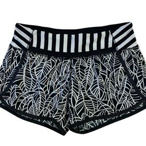 Lululemon Black and White Leaf Palm print Shorts